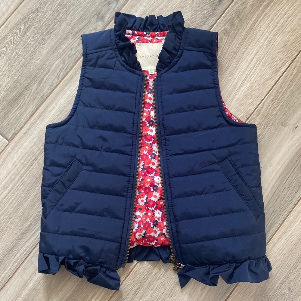 Toddler Girls Copper Key Puffer Vest